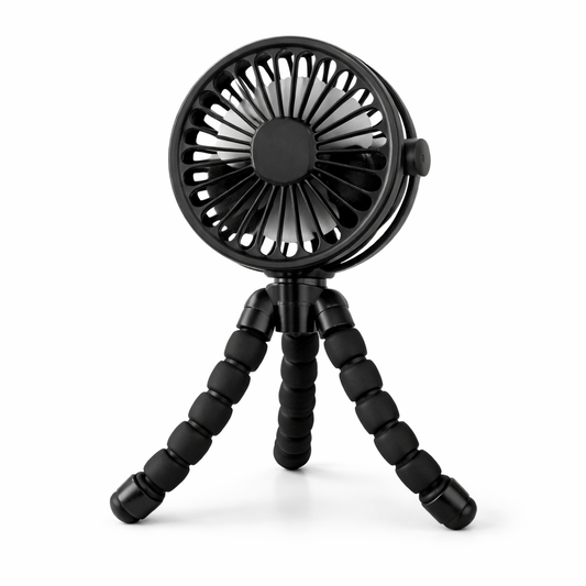 Ventilador Portátil USB con Patas Flexibles 360° – Silencioso y Recargable